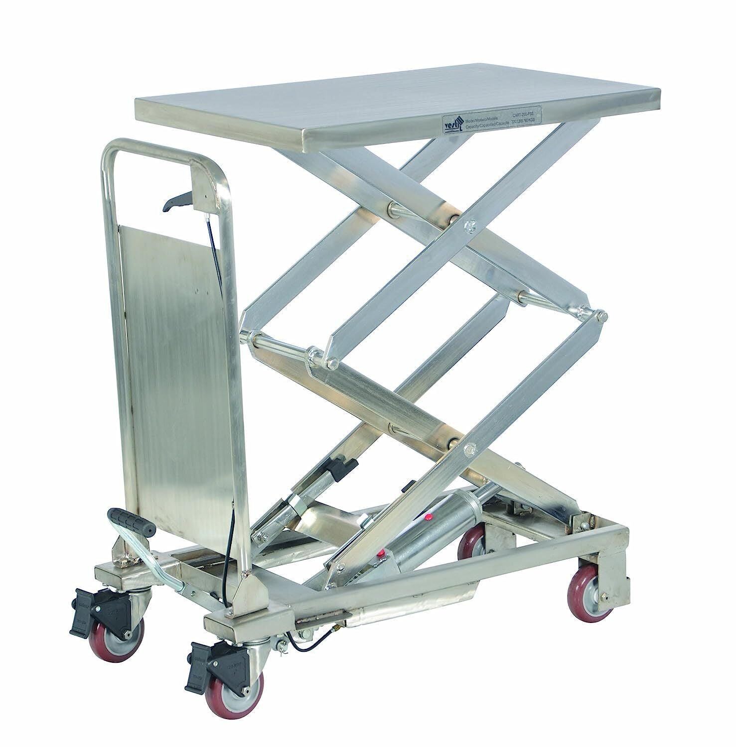 Vestil CART-200-D-PSS Partially Stainless Steel Hydraulic Elevating Cart